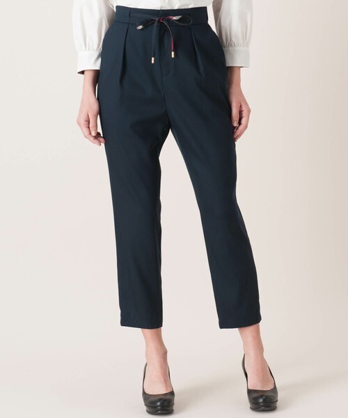 BLUE LABEL CRESTBRIDGE リヨセルナイロンストレッチ　テーパードパンツ