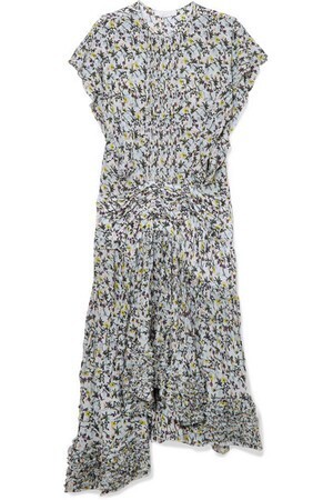 Chloé Pleated Floral-print Georgette Midi Dress