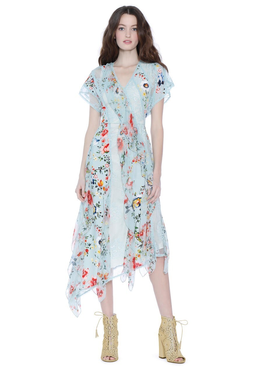 Alice + Olivia KADENCE ASYMMETRY GODET DRESS