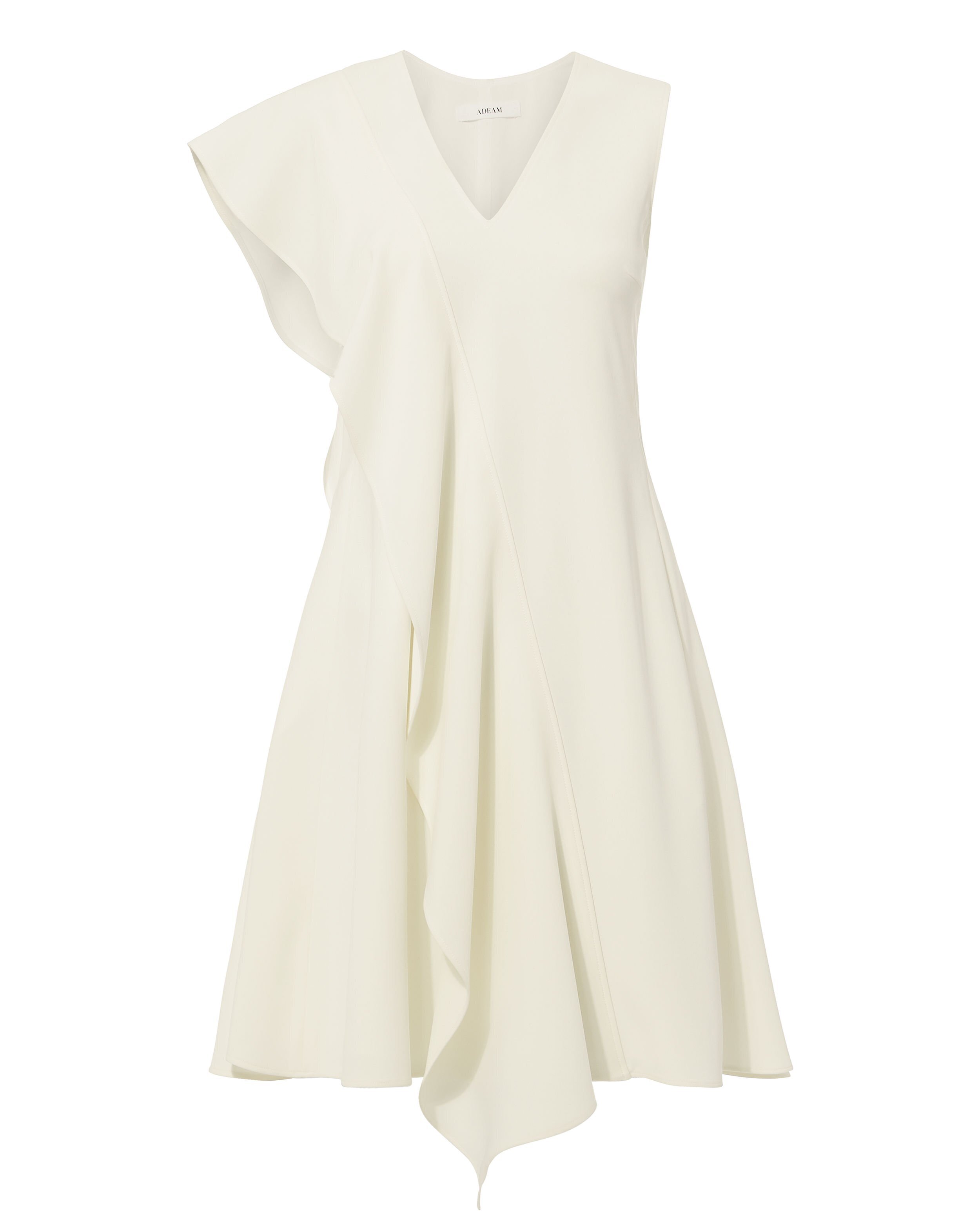 ADEAM Ruffle Front Crepe Mini Dress