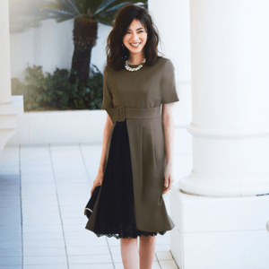 RUIRUE BOUTIQUE RUIRUE BOUTIQUE/【U641】/プリーツレースラップ風ワンピース