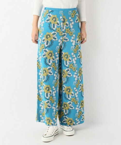 SLOBE IENA TAN FLOWER MOTIF パンツ