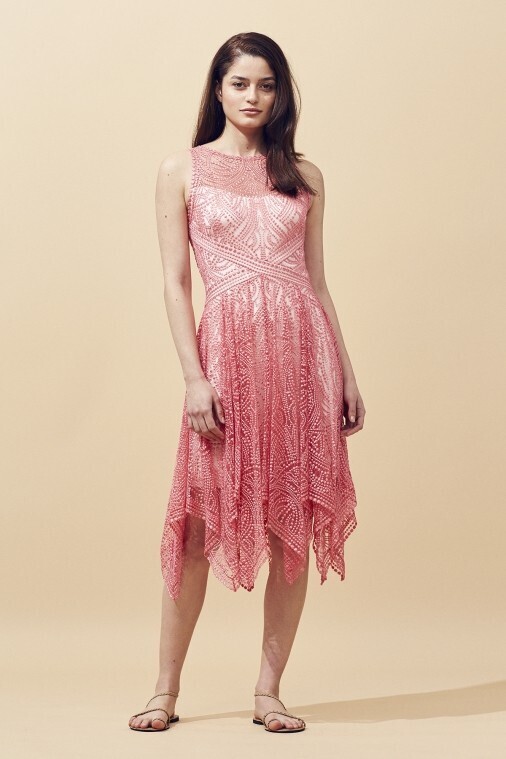 TADASHI SHOJI ドットパターン　ウエストクロスドレス