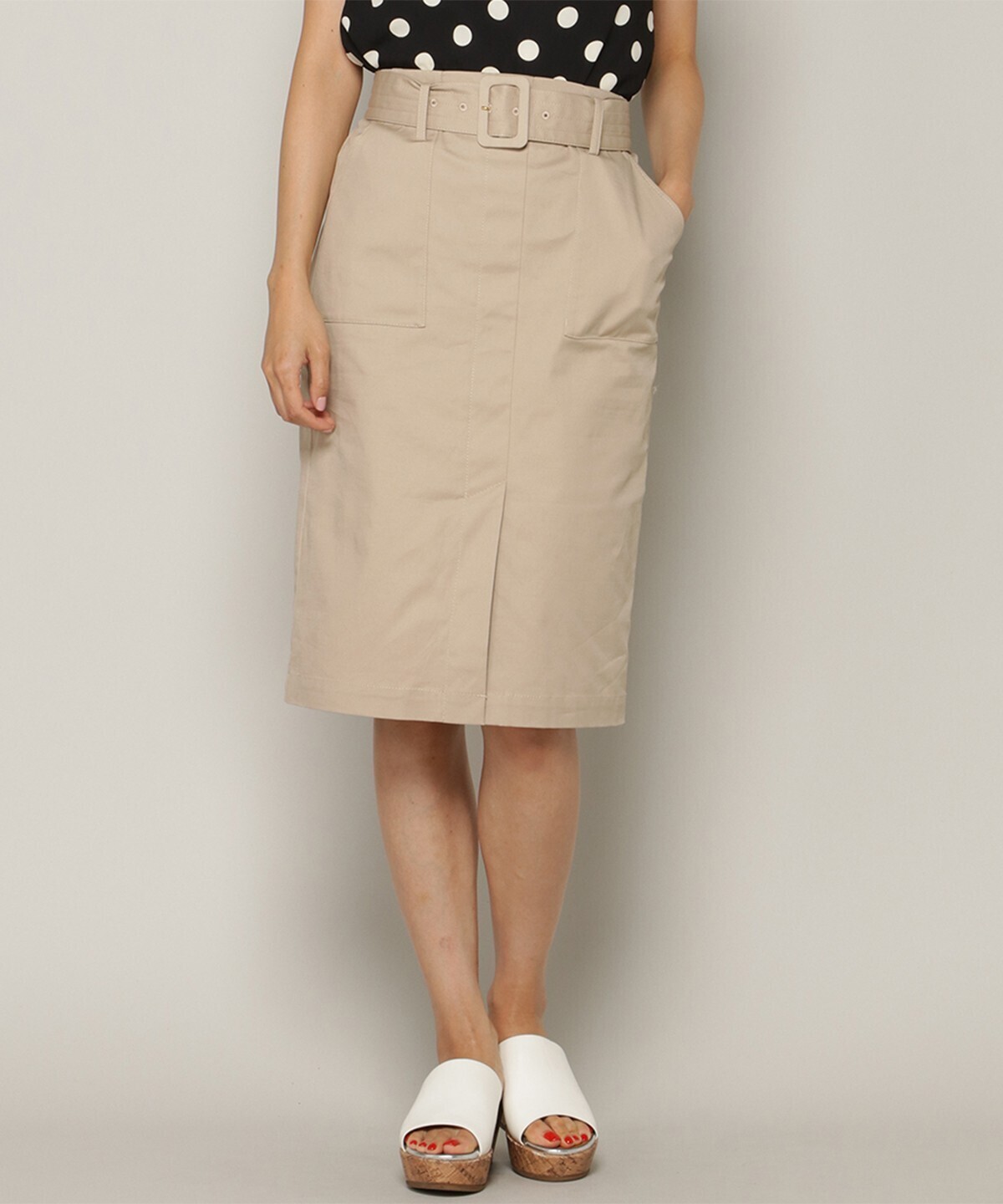 And Couture ストレッチベルト付きタイトスカート