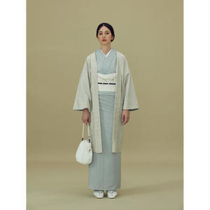THE YARD シルクウール　緯節　青灰