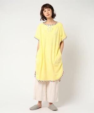 tsumori chisato SLEEP パイル無地×30フライスボーダー／チュニック（４分袖）
