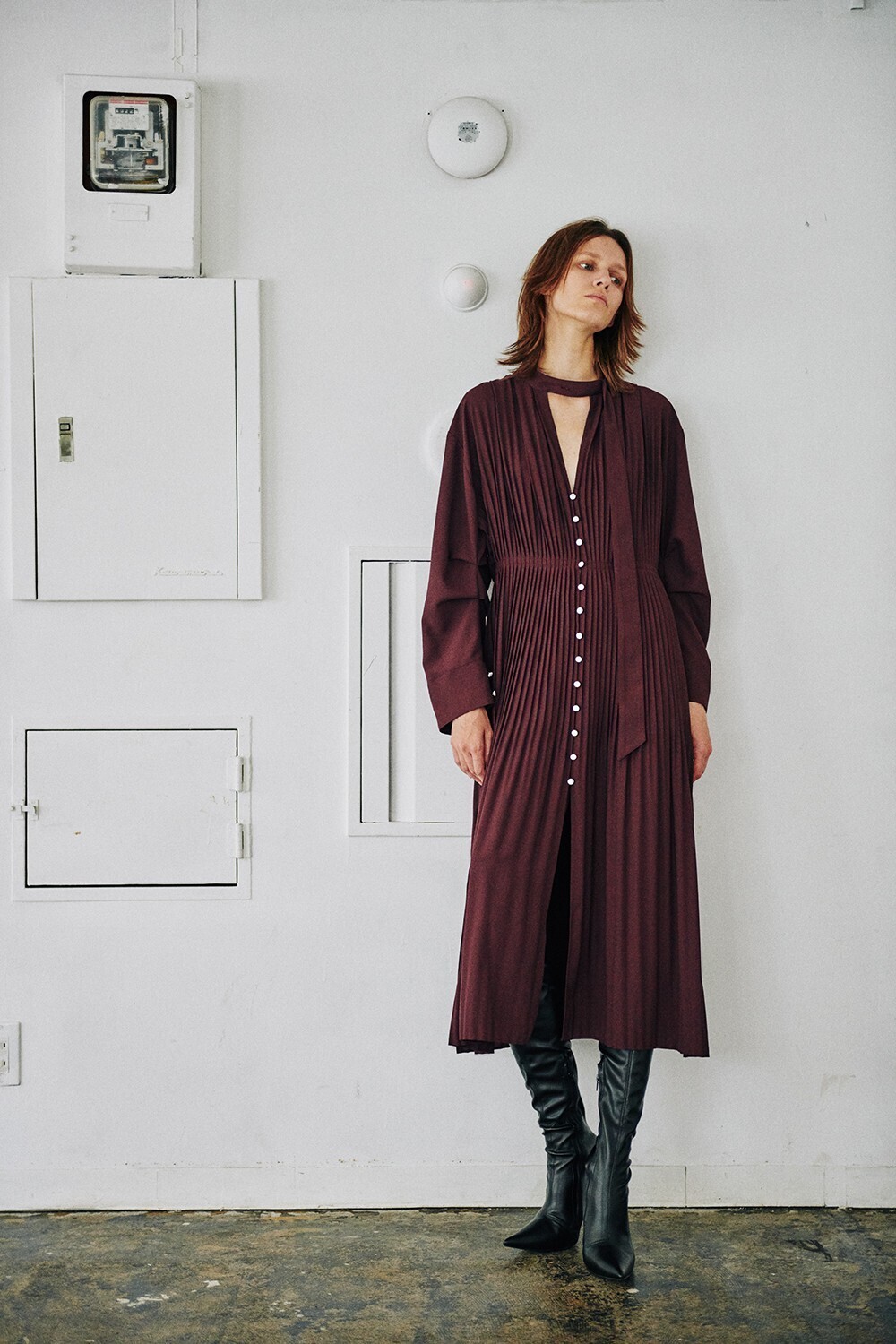 LE CIEL BLEU Gradation Pleats Over Dress