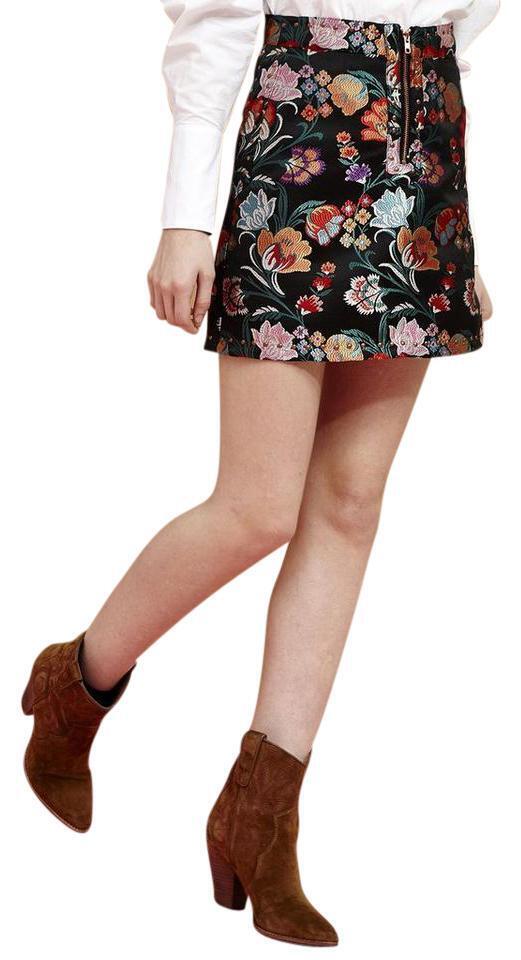 sister jane Floral Jacquard Ricochet Jessie Features Metallic Miniskirt