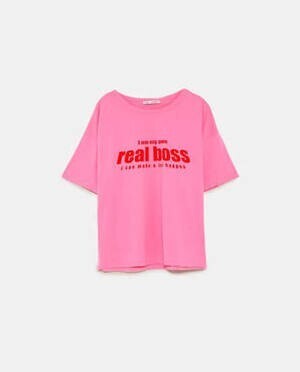 ZARA T-shirt with contrasting slogan
