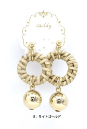 GOLDY 1180304　B ラタン ブレイド サークル メタル ピアス
