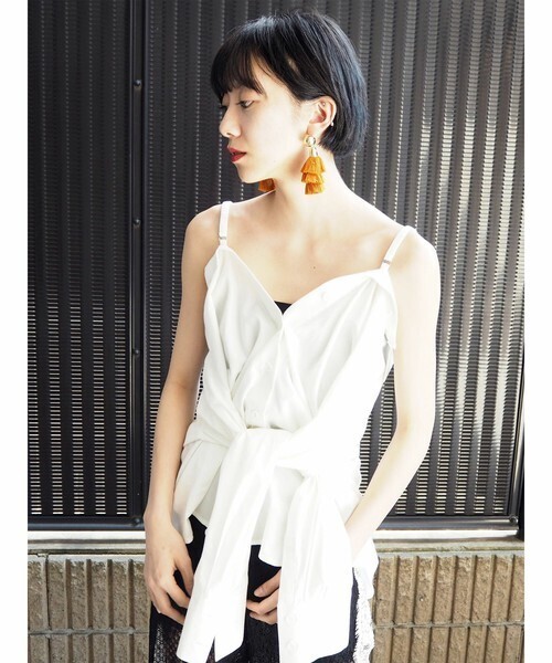 MURUA MURUA  オフショルダーストラップシャツ