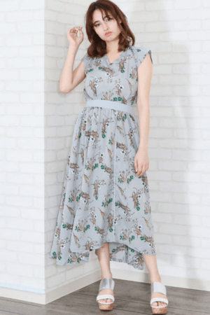 &g’aime 小花柄フレアワンピース(988-62403)