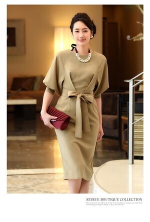 RUIRUE BOUTIQUE RUIRUE BOUTIQUE/【U549】/ロング&リーンシルエットが美しいバルーンスリーブワンピース