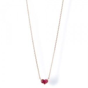 THE KISS K10ピンクゴールド ルビー ハート レディース ネックレス 40cm/THE KISS ONLINE SHOP