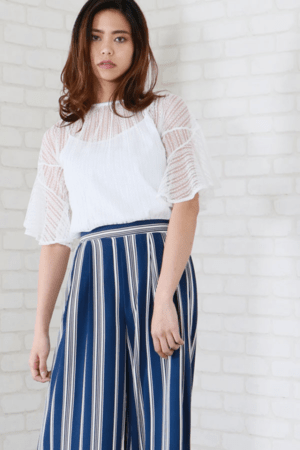 &g’aime ラッフルレースブラウス(293-62222)
