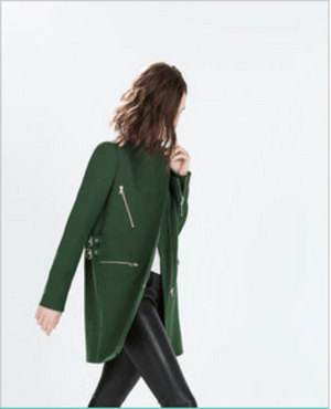 ZARA バックルジップ付きコート