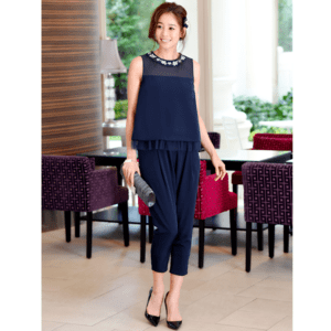 RUIRUE BOUTIQUE RUIRUE BOUTIQUE/【PA401】/ビジュー付レイヤードパンツセットアップスーツ