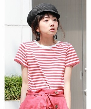 Ungrid クルーネックボーダーTee