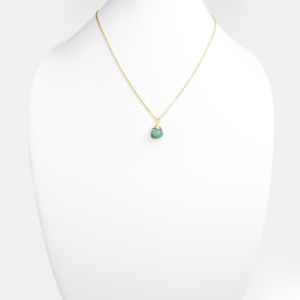 Brooklyn Charm グリーン系チャイニーズターコイズ ケーブルチェーンネックレス40cm(BCNK0043)