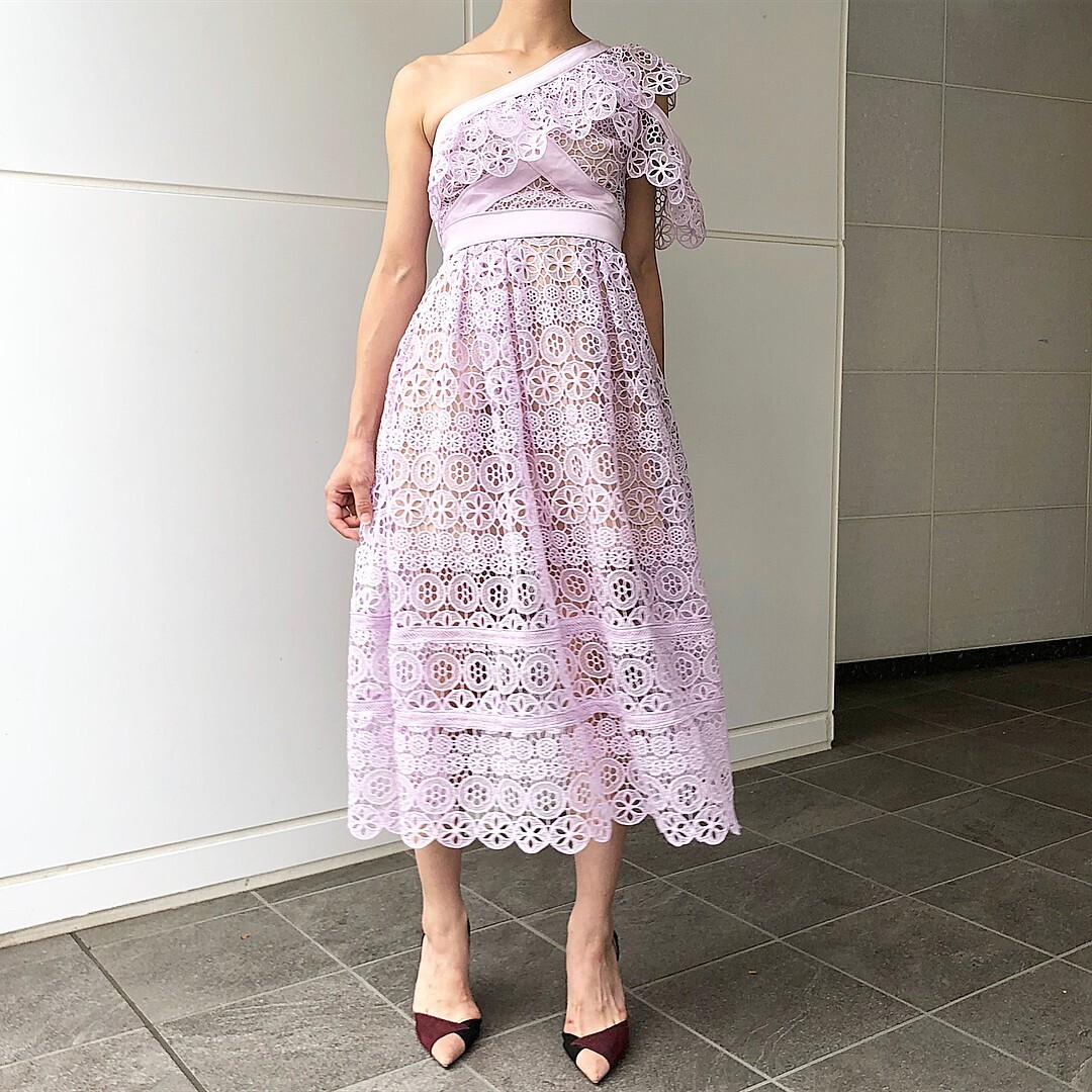 SAAAGE boutique ワンショルダーレースドレス