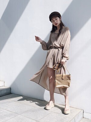 AMERI VINTAGE MEDI 2WAY CURTAIN LAYERED ROMPERS
