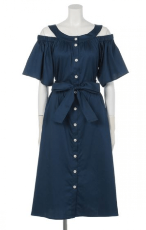 LADYMADE スリットショルダーラウンドカラーop