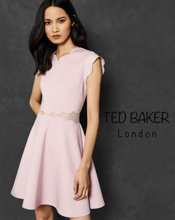 Ted Baker London OMARRIA Mesh and scallop skater dress