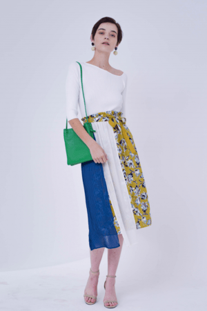 LADYMADE バイカラーアシメフラワースカート