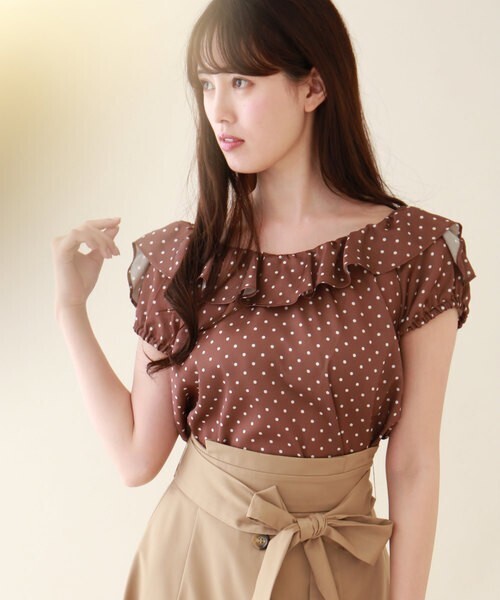 JILL by JILLSTUART ラッフルベルトバックブラウス