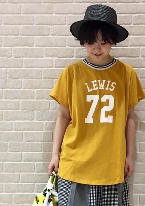 ZAMPA ラインゴム使いラグランロゴTシャツ