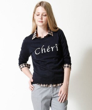 Doux toucher ketty ロゴニットプルオーバー