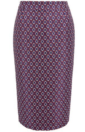 BOSS Pencil skirt with scarf-inspired pattern