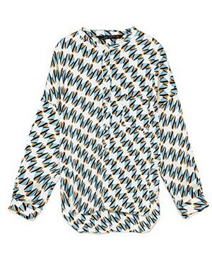 ZARA プリント柄アシンメトリーブラウス
