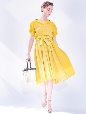 LADYMADE リボンベルトアシメギャザースカート