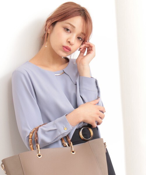 N.（N. Natural Beauty Basic） パーツ付とろみ長袖ブラウス