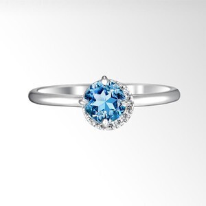 STAR JEWELRY POWER ON THE MOON AQUAMARINE RING