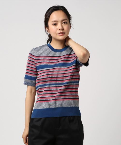 ANAYI リネンコットンモクボーダーPO
