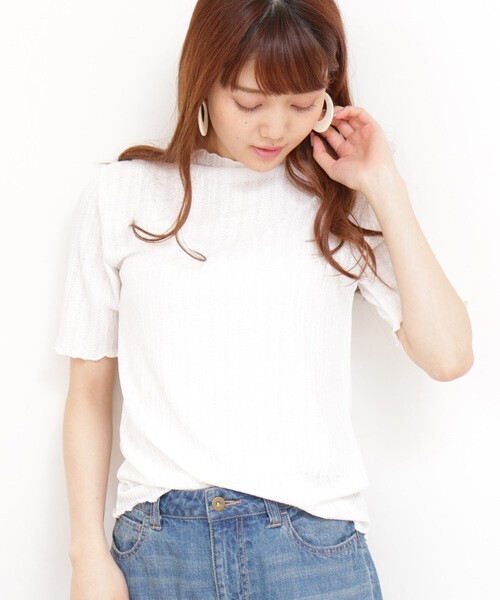 N.（N. Natural Beauty Basic） フリルリブコンパクトＴシャツ