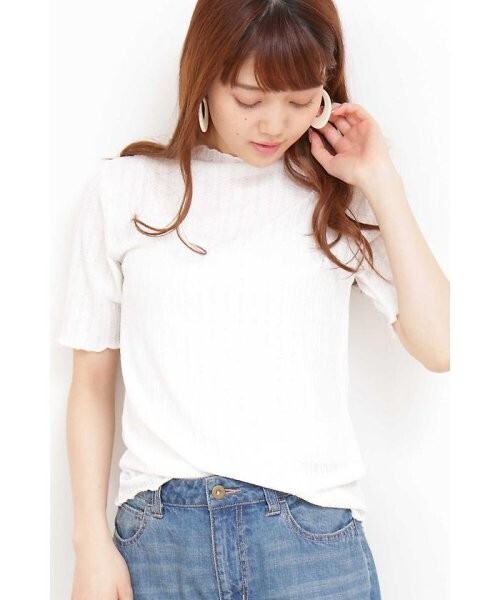 N.(N. Natural Beauty Basic) フリルリブコンパクトTシャツ