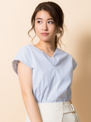 TONAL フロントタックノースリブラウス