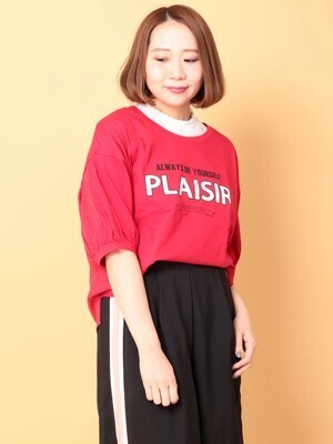 a.g.plus ロゴTシャツ+プチハイレースインナーセット