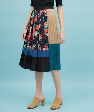 UNITED TOKYO カラーブロックプリーツスカート
