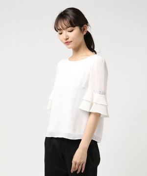 LAISSE PASSE フレアースリーブ刺繍ブラウス