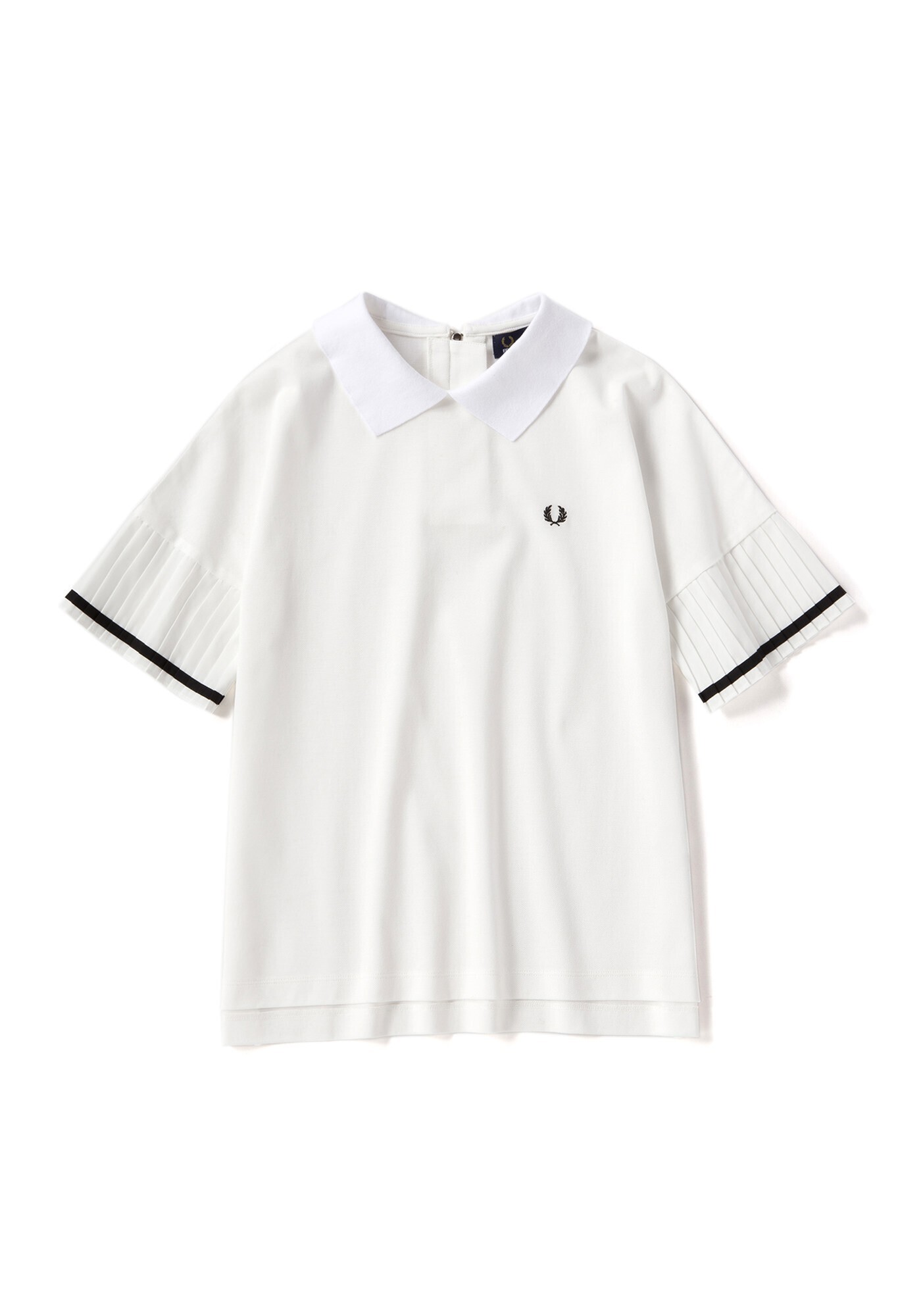 FRED PERRY PLEATED SLEEVE PIQUE SHIRT