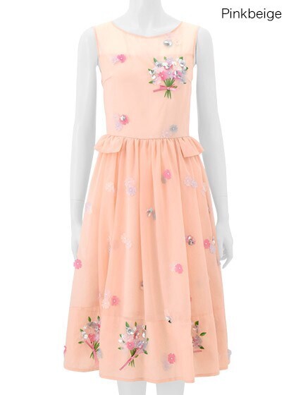 Chesty Bouquet Chiffon Onepiece