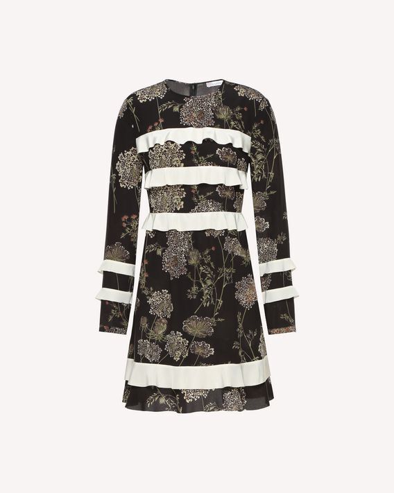 RED VALENTINO スポンタネウスフラワープリント シルクドレス