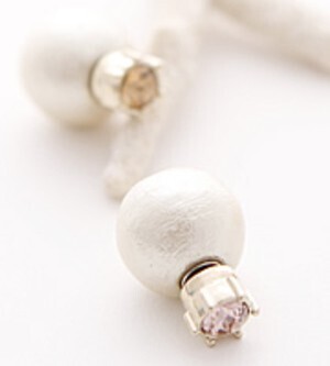 raffia 【JC1706】Jewel Casket / Magnet earring swarvski×cottonpearl