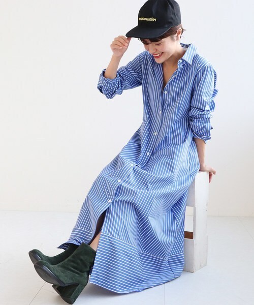 Spick & Span レギュラーカラーマキシワンピース