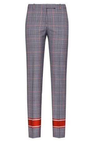 HUGO Regular-fit checked cigarette trousers with contrast stripes