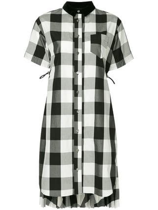 sacai checked shirt dress